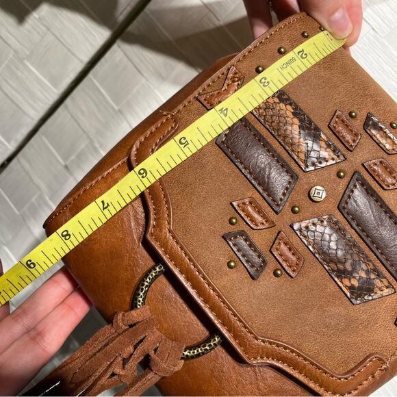 CatchFly Studios Boho Western Crossbody Purse Fringe Braided Tassel Rodeo - Picture 13 of 16